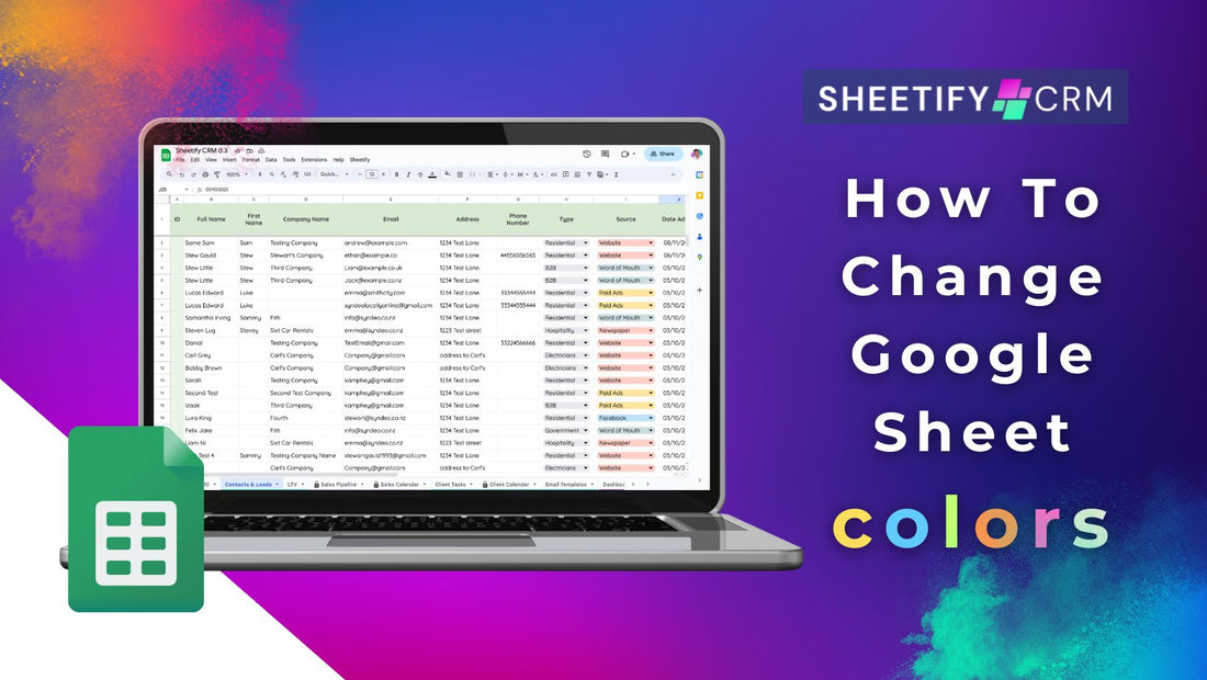 How to Customize Colors in Google Sheets (Sheetify CRM)