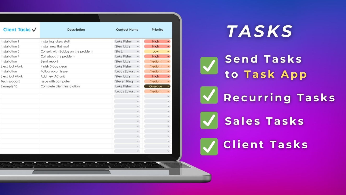 Google Sheets Task Template