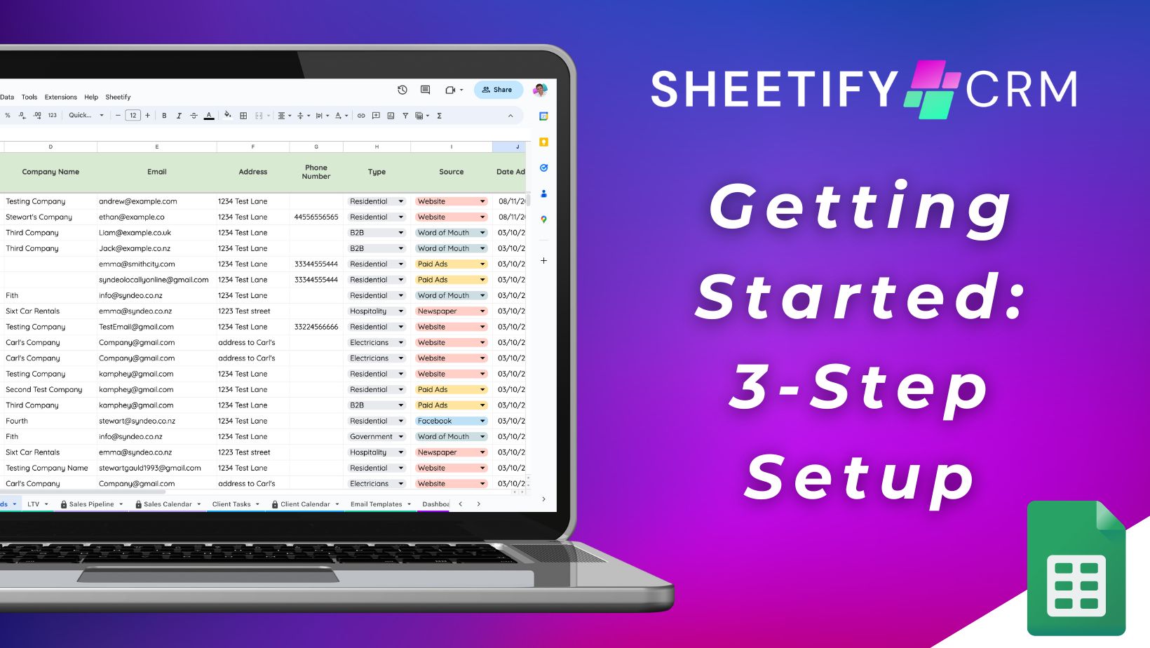 Load video: Sheetify CRM The Ultimate Google Sheets CRM
