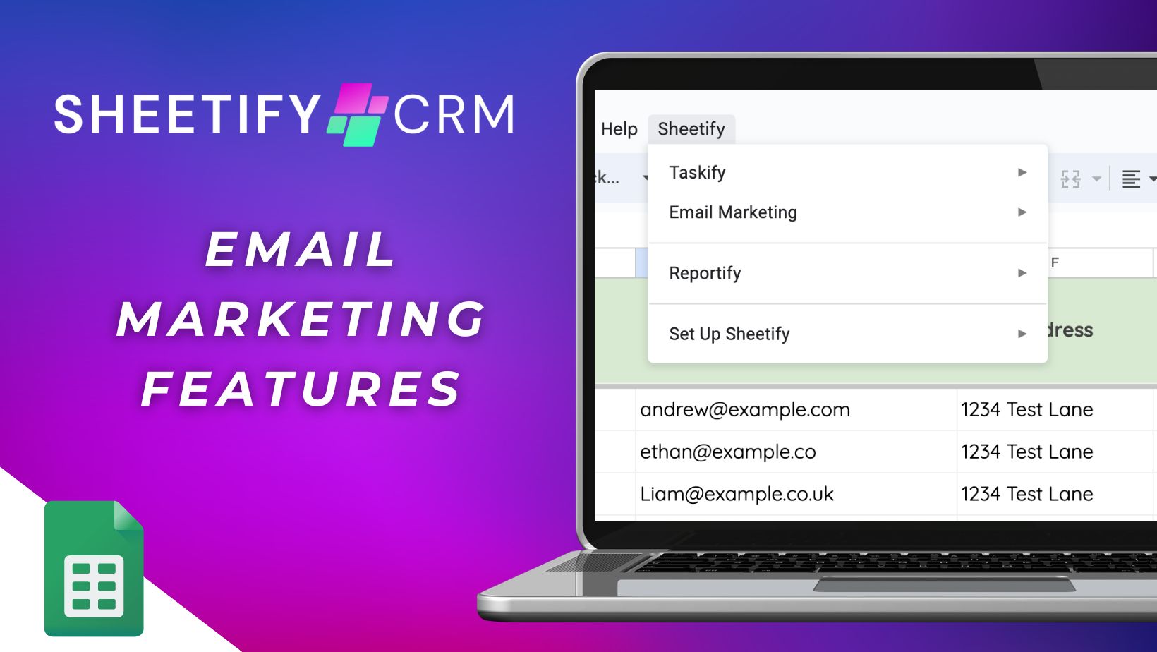 Load video: Google Sheets CRM Gmail Email Marketing