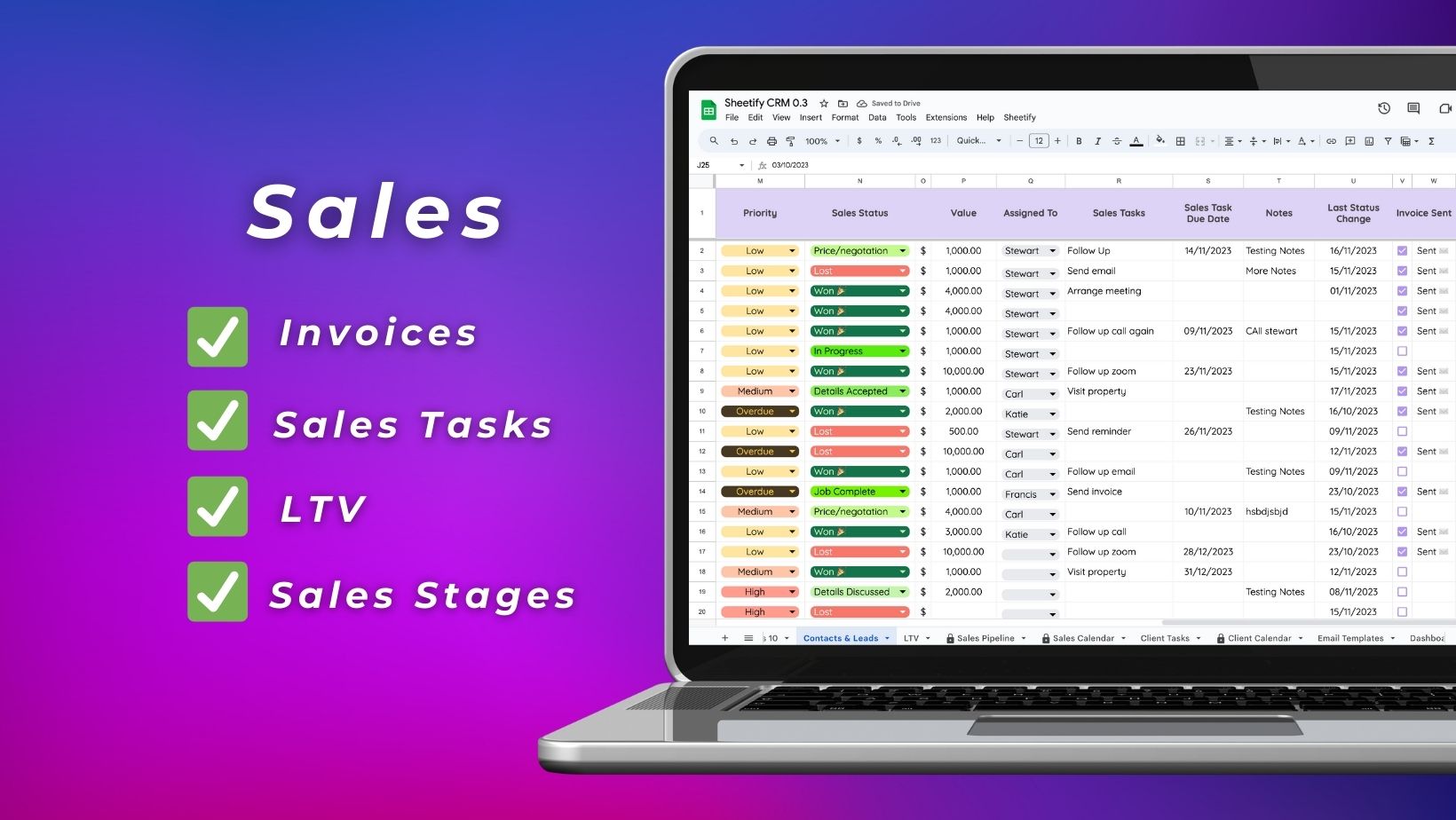 Sheetify CRM Google Sheets CRM sales