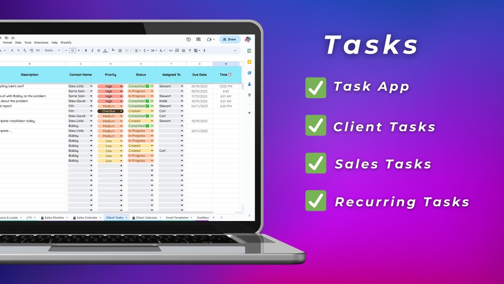 Google Sheets Task Manager
