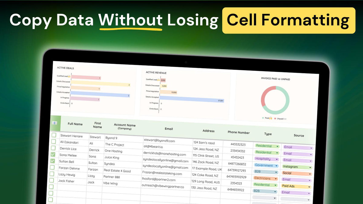 How To Copy Data to Google Sheets Without Losing Cell Formatting?