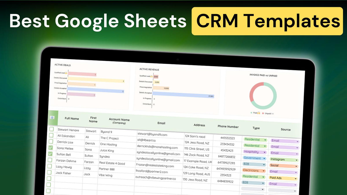 Top 5 Google Sheets CRM Templates for Small Businesses in 2026