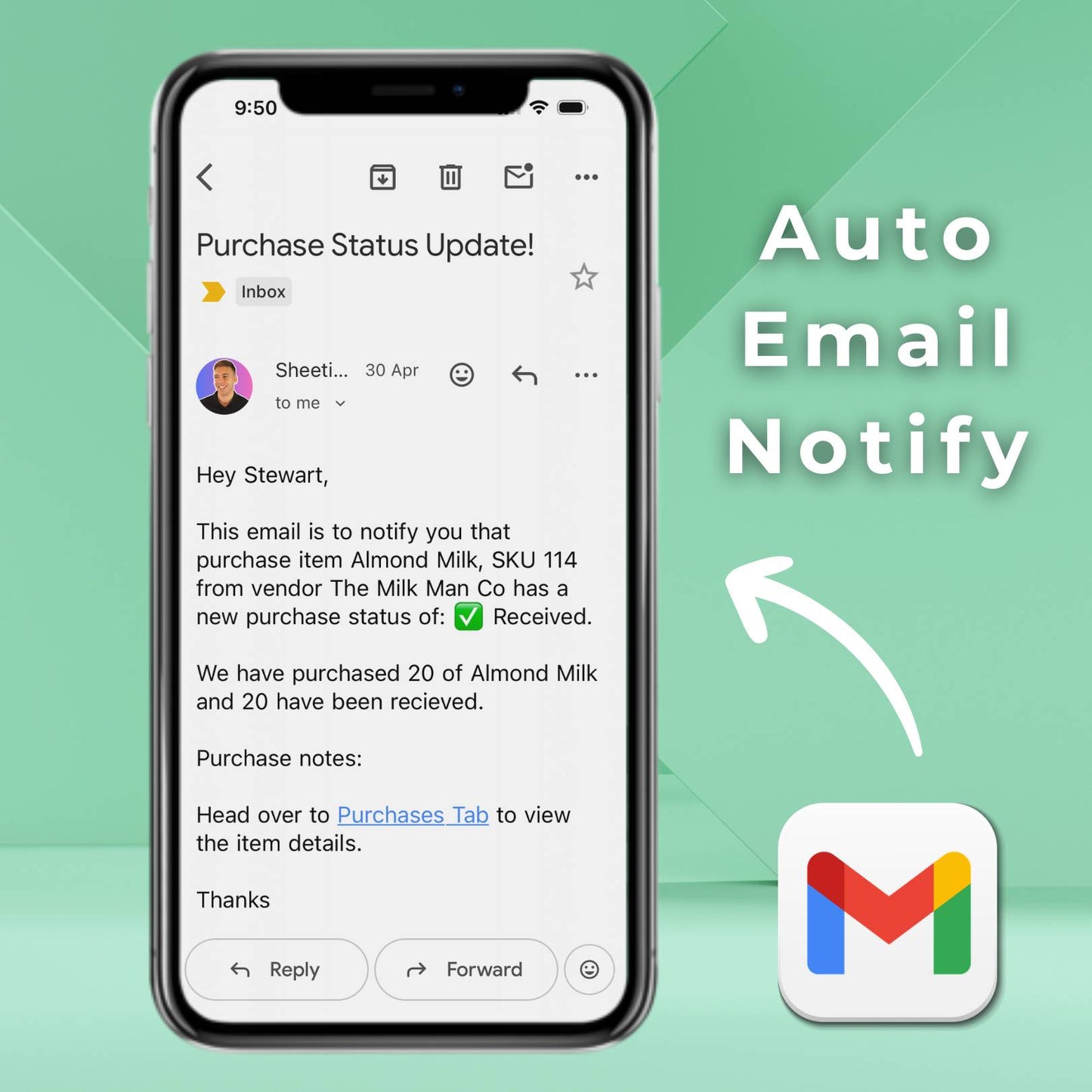 Google Sheets Inventory Notifications