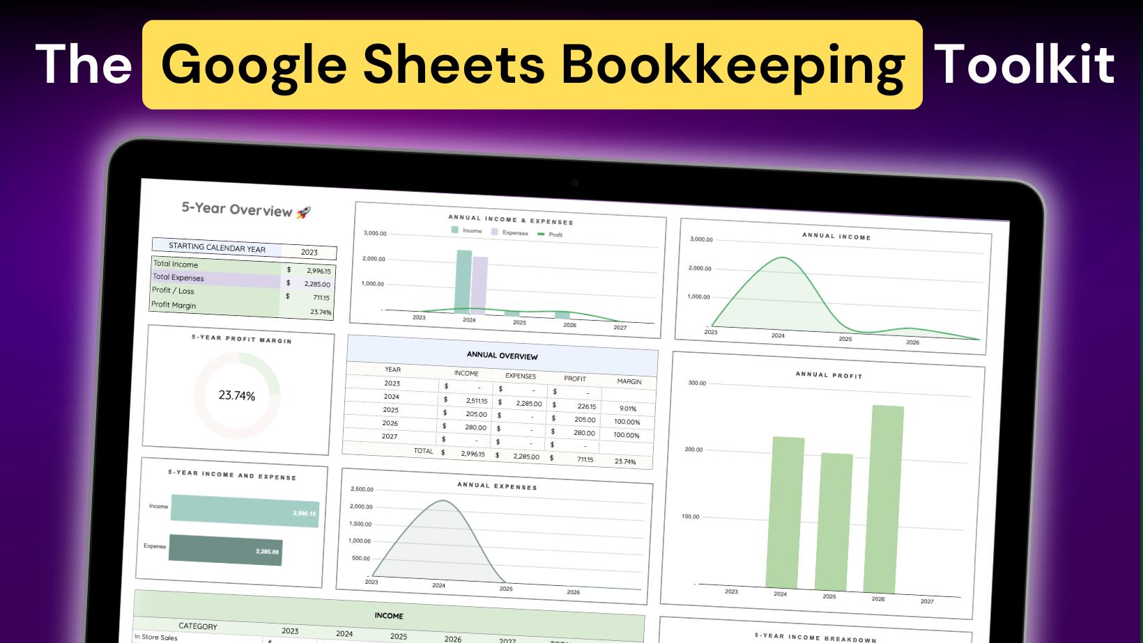 Load video: Google Sheets Bookkeeping