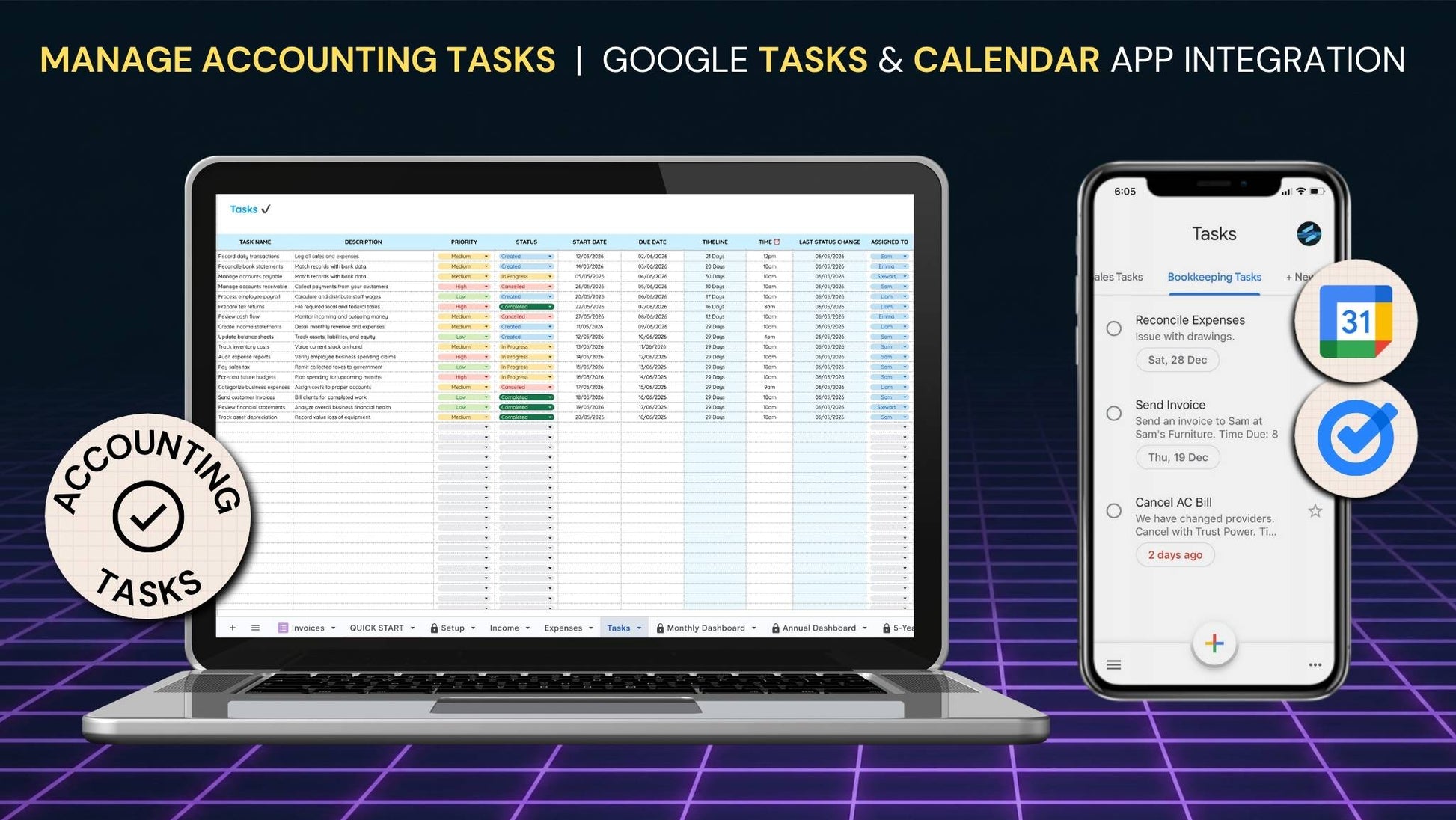 Google Sheets Bookkeeping Template