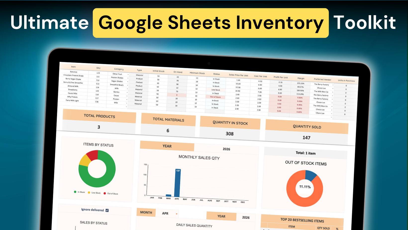 Load video: Google Sheets Inventory