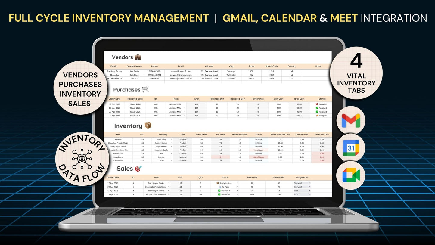 Google Sheets Inventory Template