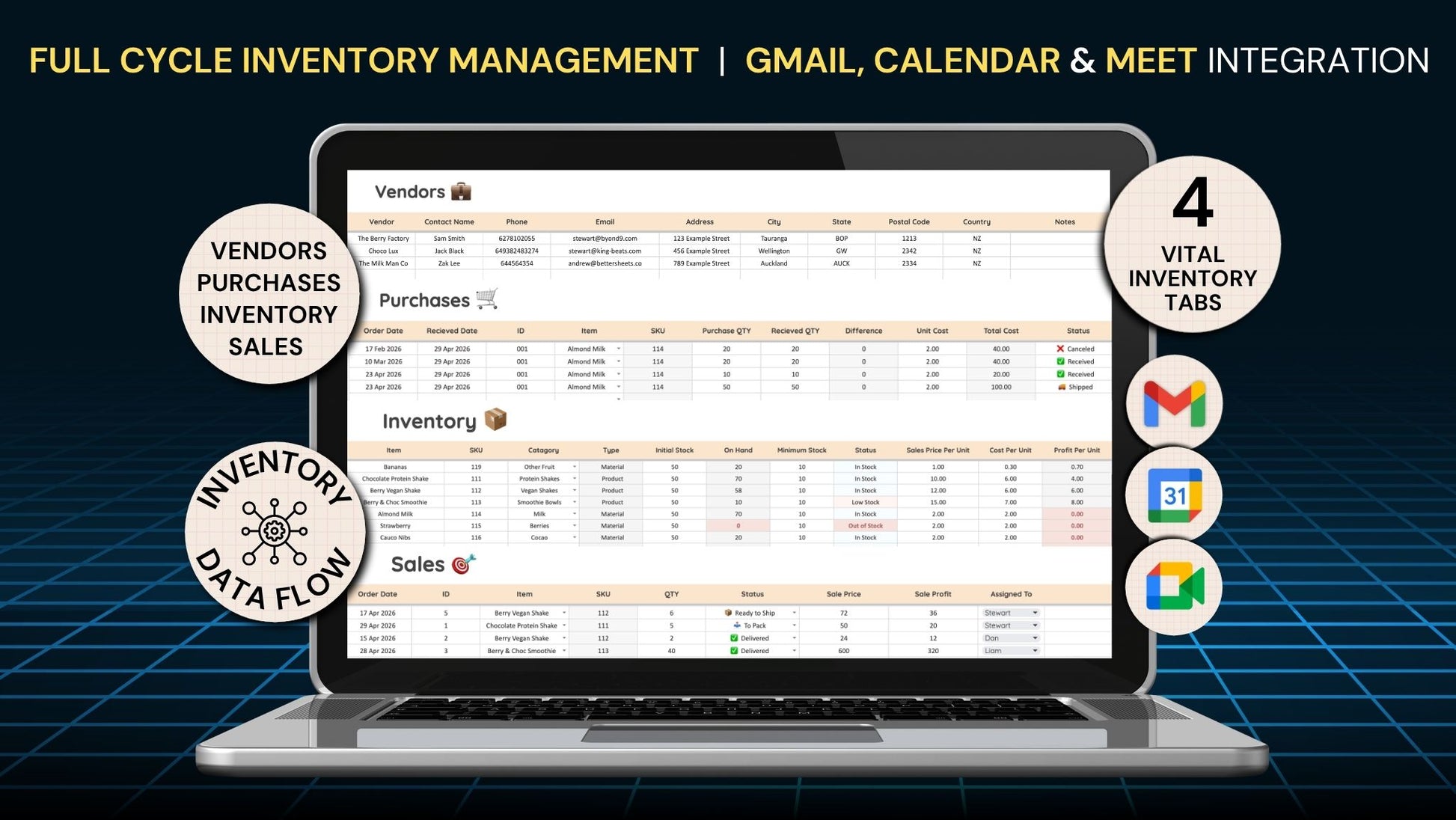 Google Sheets Inventory Template