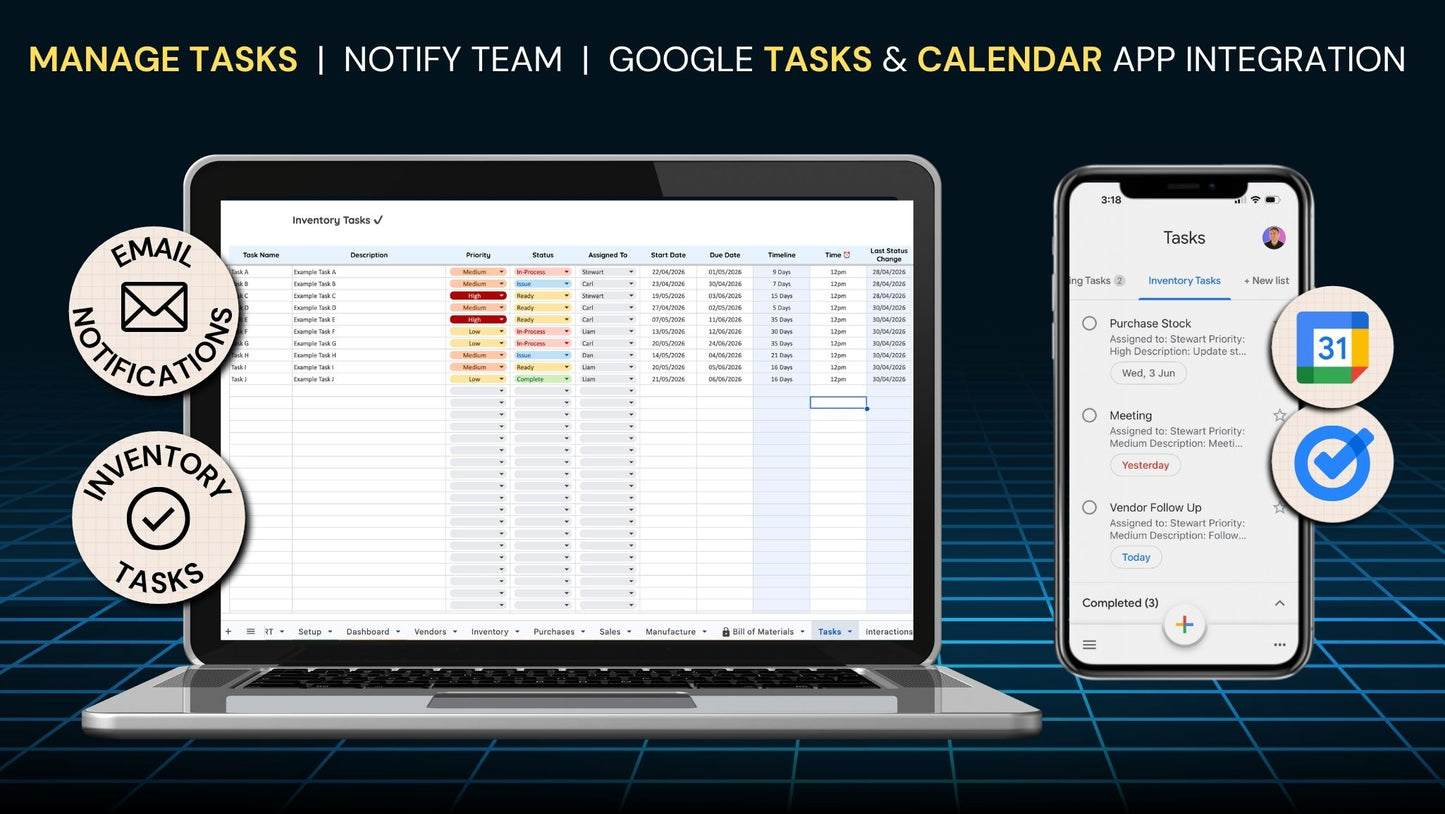 Google Sheets Inventory Tracker