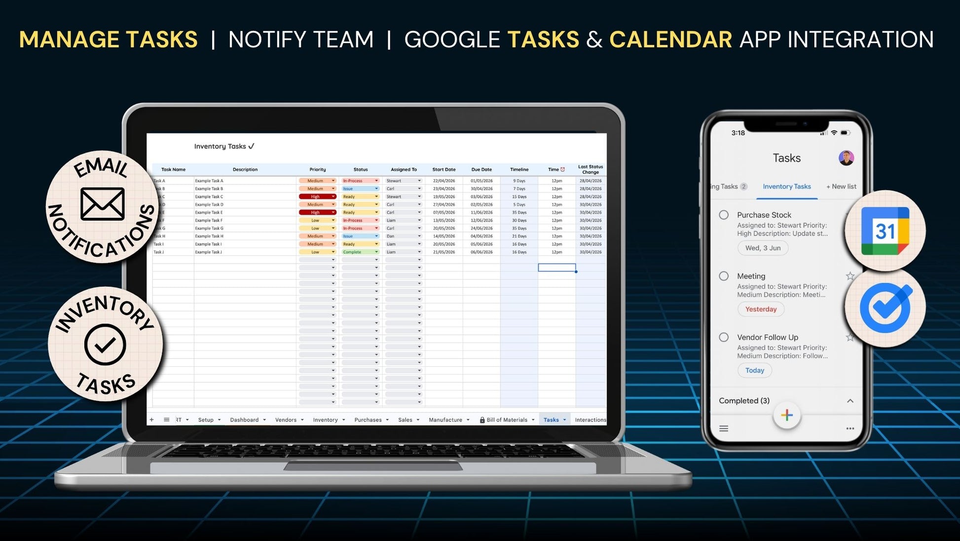Google Sheets Inventory Tracker