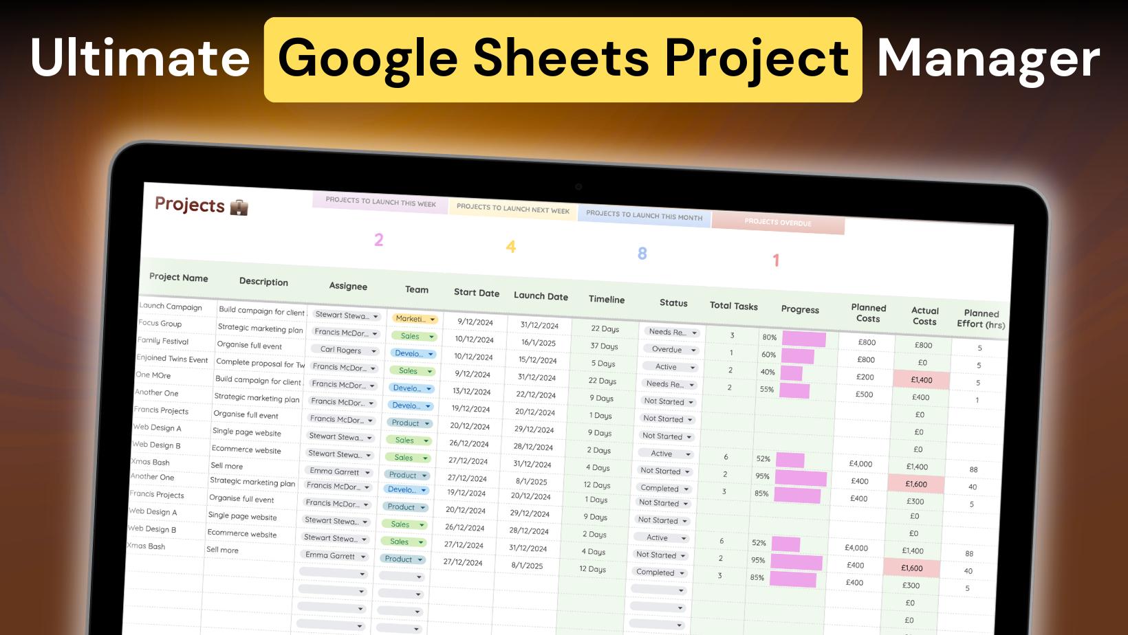 Load video: Google Sheets Projects