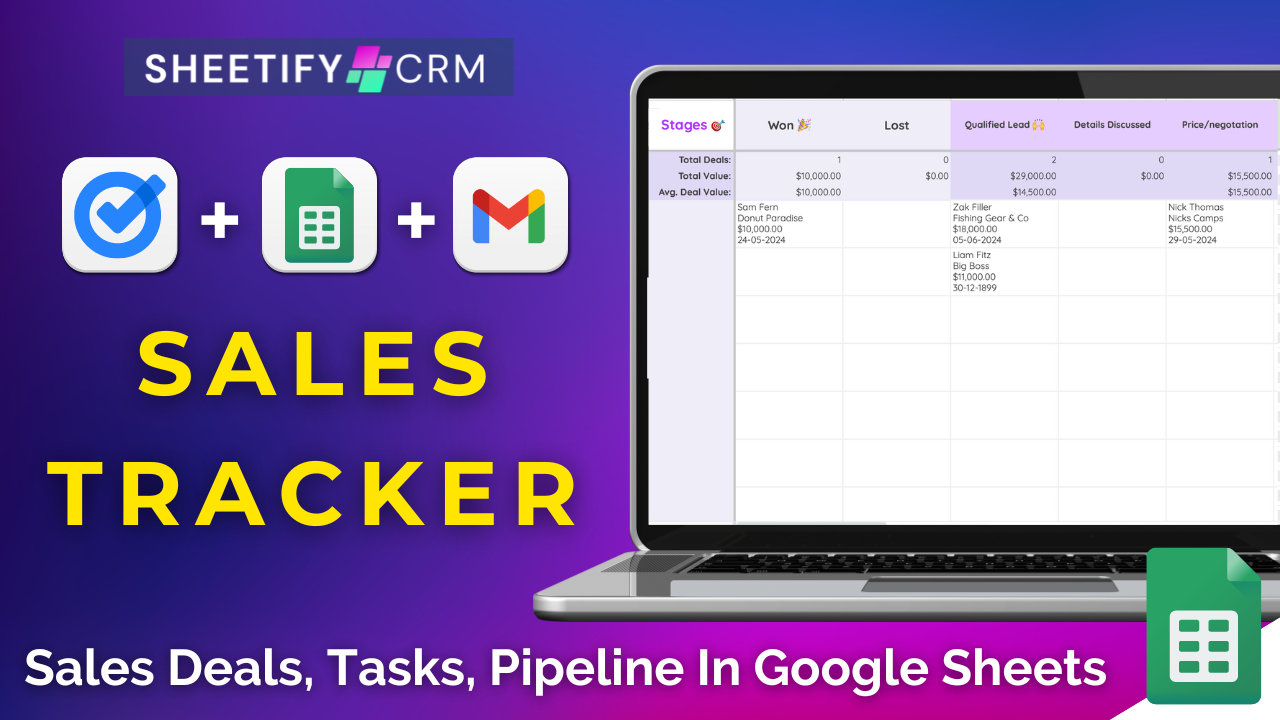 Google Sheets Sales Tracker Tutorial