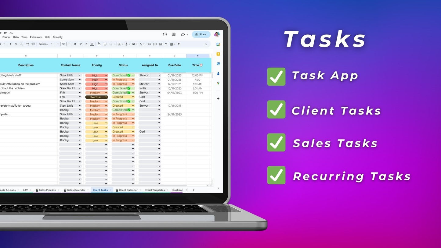Google Sheets Task Tracker